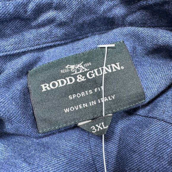 Rodd & Gunn Albini Italian Fabric Navy Blue Button Down Shirt Men's Size 3XL NWT - Picture 3 of 11